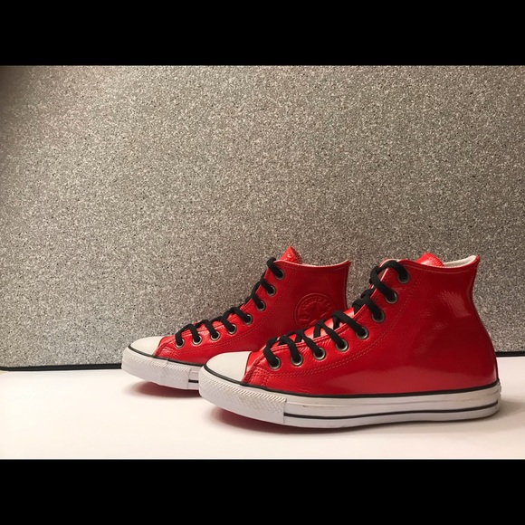 Men’s Converse Chuck Taylor Red Glossy High Top - Picture 7 of 9
